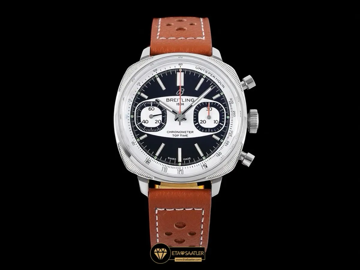 Breitling Top Time B01 Racing Black Dail Brown Leather Super Clone ETA