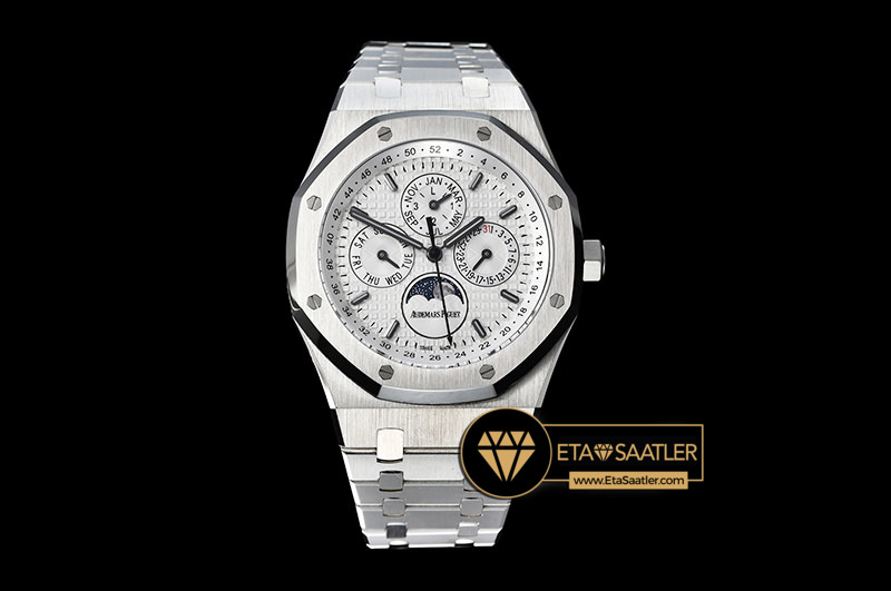 Audemars Piguet Royal Oak Perpetual Calendar 26574 Celik Kasa Beyaz Kadran ETA