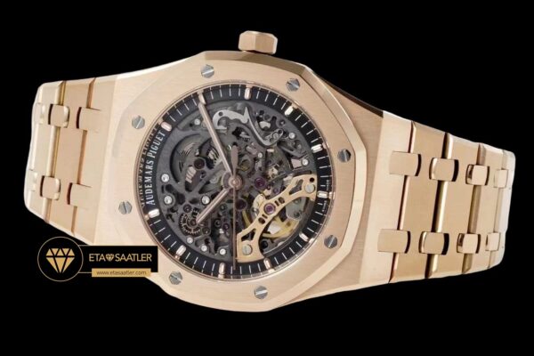 Ap0743 altin audemars piguet royal oak 15407st İskelet kadran 18k super clone eta (6) 05