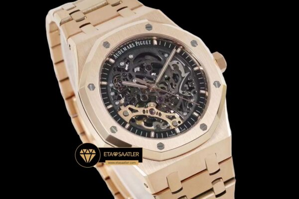 Ap0743 altin audemars piguet royal oak 15407st İskelet kadran 18k super clone eta (7) 06