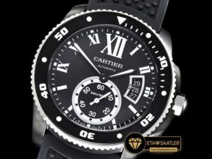 Car0382a Calibre De Cartier Dlcru Black Jjf 11 Asia 23j Mod Calibre De Cartier Diver All Black 01 01