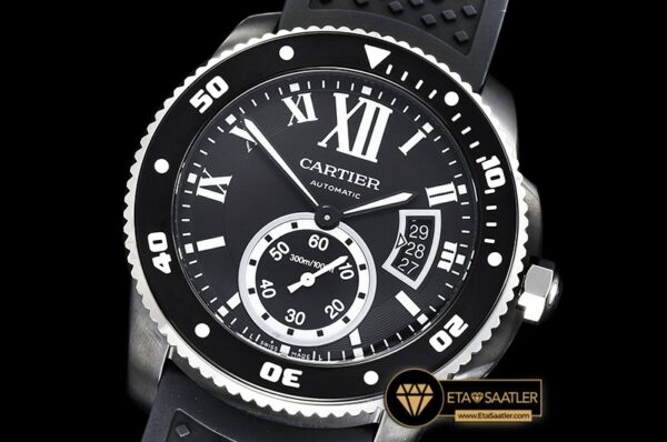 Car0382a Calibre De Cartier Dlcru Black Jjf 11 Asia 23j Mod Calibre De Cartier Diver All Black 01 01
