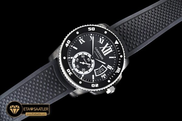 Car0382a Calibre De Cartier Dlcru Black Jjf 11 Asia 23j Mod Calibre De Cartier Diver All Black 05 03
