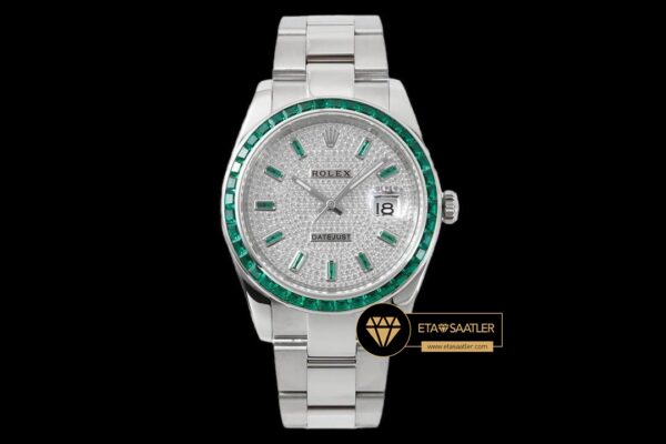 Rolex Datejust Yeşil Taşlı Bezel 41mm Taşlı Kadran Jubile 3235 Super Clone ETA