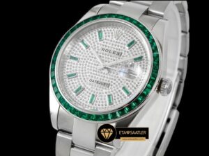 Rolex Datejust Yeşil Taşlı Bezel 41mm Taşlı Kadran Jubile 3235 Super Clone ETA