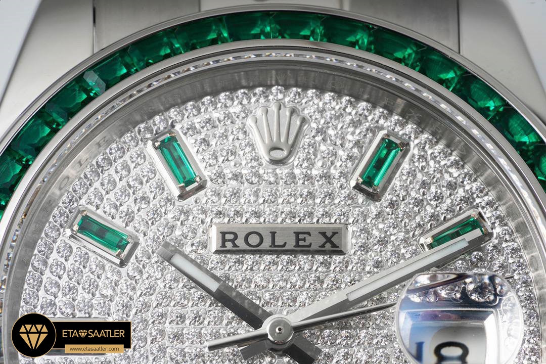 Rolex Datejust Yeşil Taşlı Bezel 41mm Taşlı Kadran Jubile 3235 Super Clone ETA