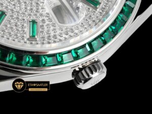 Rolex Datejust Yeşil Taşlı Bezel 41mm Taşlı Kadran Jubile 3235 Super Clone ETA