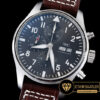 IWC Pilot Chrono 3777 Çelik Kasa Gri Kadran ETA