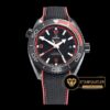 Omega Planet Ocean GMT Deep Black Kırmızı Seramik Bezel DLC Kaplama ETA