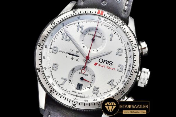 Or009 Oris Calobra Chronograph Ltd Ed Ssle Silv Wht Jap Qtz 01 01