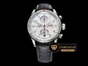 Or009 Oris Calobra Chronograph Ltd Ed Ssle Silv Wht Jap Qtz 07 07