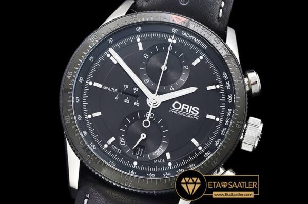 Or010 Oris Calobra Chronograph Ltd Ed Pvdssle Blk Jap Qtz 01 01