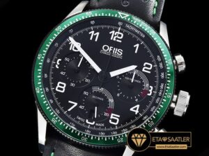 Or011 Oris Calobra Chronograph Ltd Ed Green Ssle Blk Jap Qtz 01 01