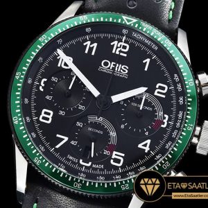 Or011 Oris Calobra Chronograph Ltd Ed Green Ssle Blk Jap Qtz 01 01