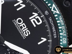 Or011 Oris Calobra Chronograph Ltd Ed Green Ssle Blk Jap Qtz 02 02