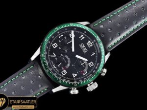 Or011 Oris Calobra Chronograph Ltd Ed Green Ssle Blk Jap Qtz 07 07