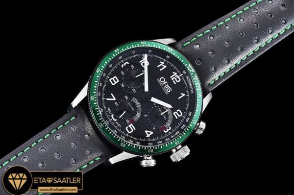 Or011 Oris Calobra Chronograph Ltd Ed Green Ssle Blk Jap Qtz 07 07