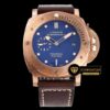 Panerai Luminor Submersible Titanyum Bronzo PAM671 Mavi Kadran Kahverengi Kordon ETA