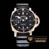 Panerai Luminor Submersible 1950 Acciaio Pembe Altın Kasa Siyah Kadran ETA