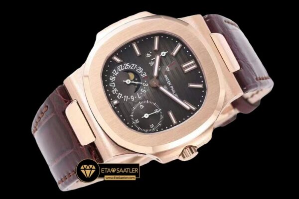 Pp0463 patek nautilus 5712 rose deri super clone eta 04 04