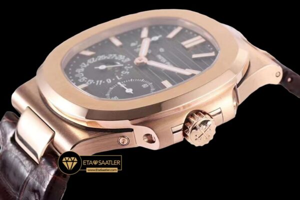 Pp0463 patek nautilus 5712 rose deri super clone eta 05 05
