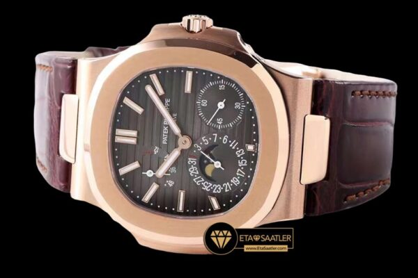 Pp0463 patek nautilus 5712 rose deri super clone eta 06 06