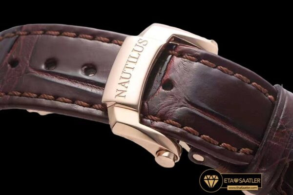 Pp0463 patek nautilus 5712 rose deri super clone eta 07 07