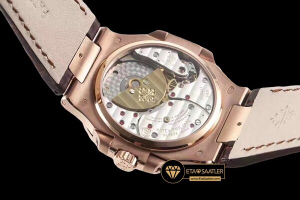 Pp0463 patek nautilus 5712 rose deri super clone eta 09 09