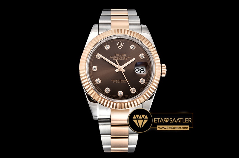 Rolex Datejust II 126331 Rose Celik Kahve Ta l Kadran 904L 1 1 Clone ETA
