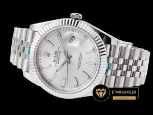 Rolex Datejust Gümüş Kadran 41mm Jubile 3235 Super Clone ETA