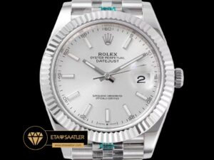 Rolex Datejust Gümüş Kadran 41mm Jubile 3235 Super Clone ETA