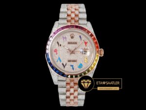 Rolex Datejust Rainbow Diamond Bezel Arabic Numeral Dial Super Clone ETA