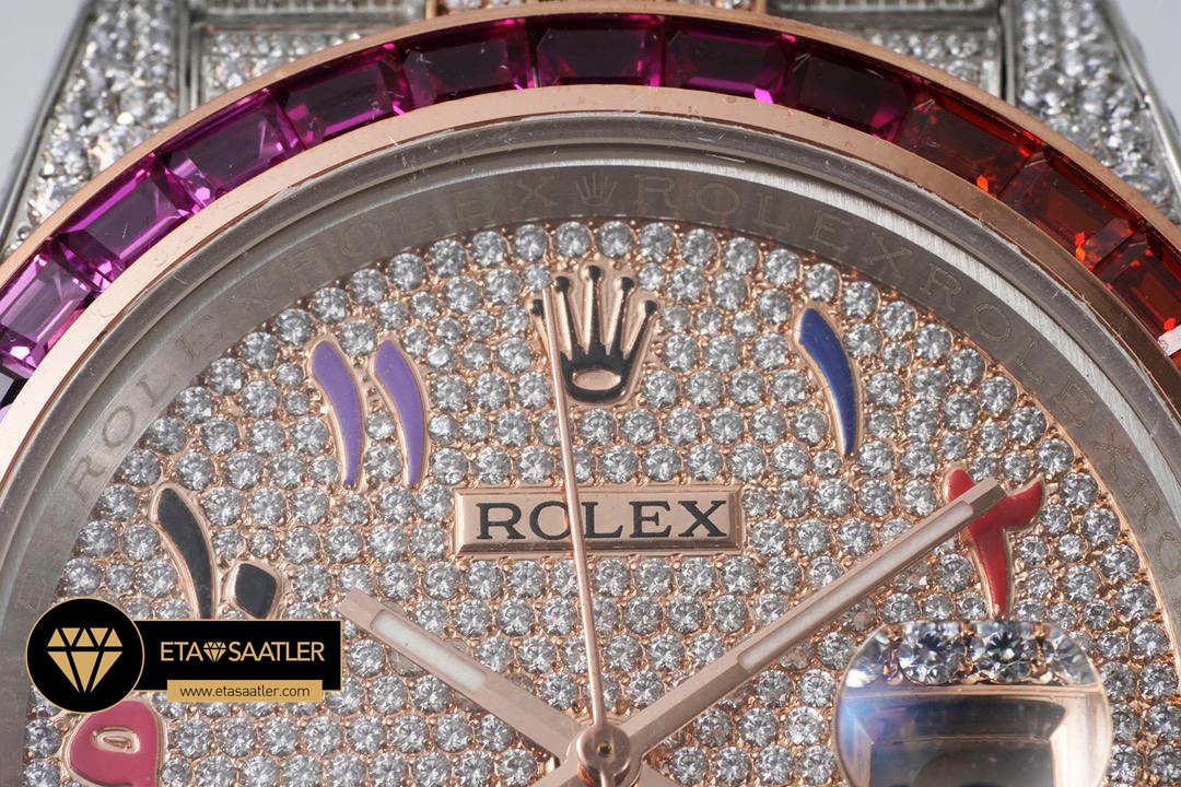 Rolex Datejust Rainbow Diamond Bezel Arabic Numeral Dial Super Clone ETA