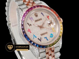 Rolex Datejust Rainbow Diamond Bezel Arabic Numeral Dial Super Clone ETA