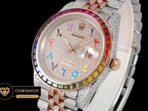 Rolex Datejust Rainbow Diamond Bezel Arabic Numeral Dial Super Clone ETA