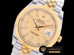 Rolex Datejust Altın Motifli Desenli 41mm Kadran Super Clone ETA