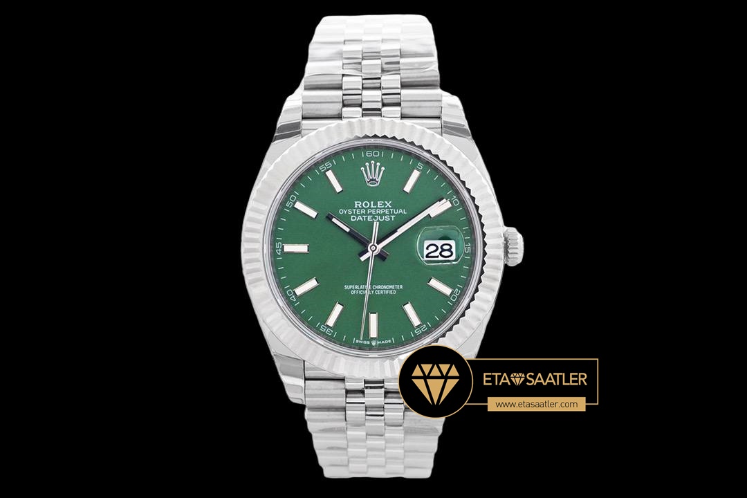 Rolex Datejust 41mm Yeşil Kadran 3235 Jubile Super Clone ETA