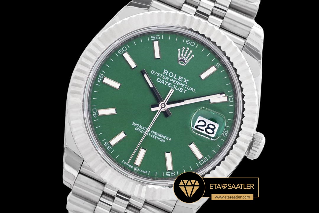 Rolex Datejust 41mm Yeşil Kadran 3235 Jubile Super Clone ETA