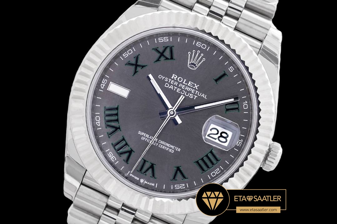 Rolex Datejust Roma Rakamlı Gri Kadran 3235 Jubile Super Clone ETA