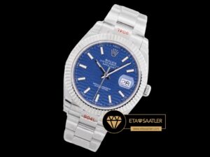 Rolex Datejust 41mm Desenli Mavi Kadran 3235 Super Clone ETA