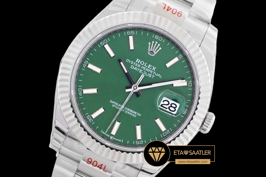 Rolex Datejust 3235 Yeşil Kadran 41mm Oyster Super Clone ETA