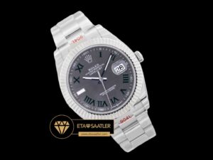 Rolex Datejust Roma Rakamlı 41mm Gri Kadran Oyster Super Clone ETA