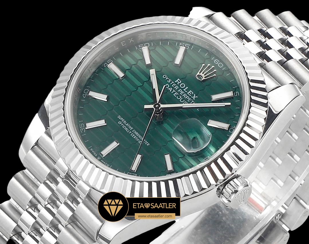 Rolex Datejust 3235 Jubile 41mm Desenli Yeşil Kadran Super Clone ETA