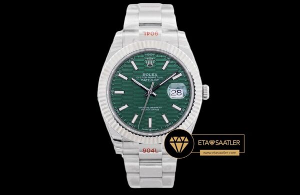 Rolex Datejust 41mm Desenli Yeşil Kadran Super Clone ETA