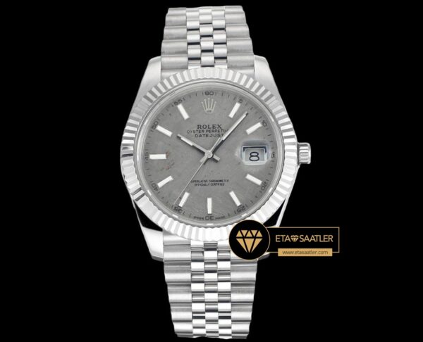 Rolex Datejust 3235 Gri Göktaşı Kadran 41mm Jubile Super Clone ETA