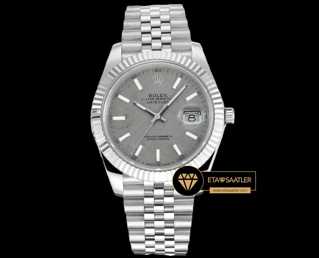 Rolex Datejust 3235 Gri Göktaşı Kadran 41mm Jubile Super Clone ETA