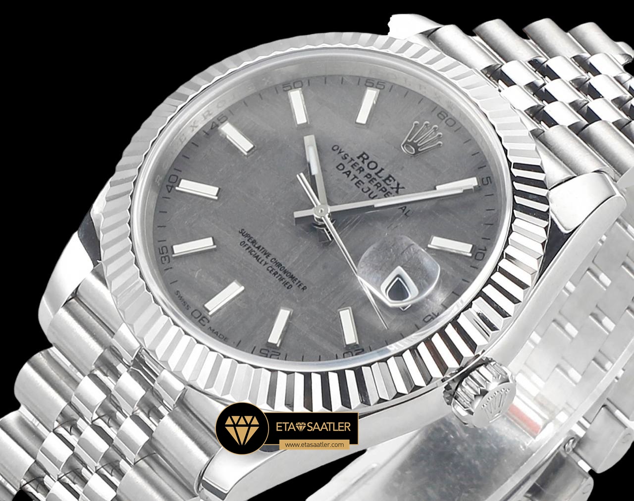 Rolex Datejust 3235 Gri Göktaşı Kadran 41mm Jubile Super Clone ETA