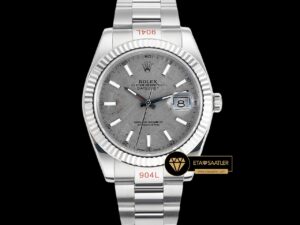 Rolex Datejust Gri Göktaşı Kadran 3235 Oyster 41mm Super Clone ETA