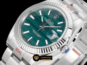 Rolex Datejust 3235 Malakit Kadran 41mm Oyster Super Clone ETA