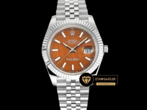 Rolex Datejust Turuncu Kadran 41mm Jubile 3235 Super Clone ETA